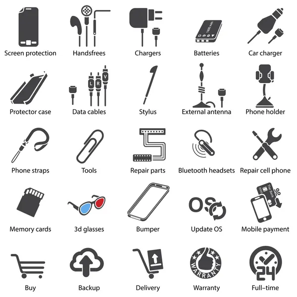 Set Mobile servise web icons ⬇ Vector Image by © strejman | Vector ...