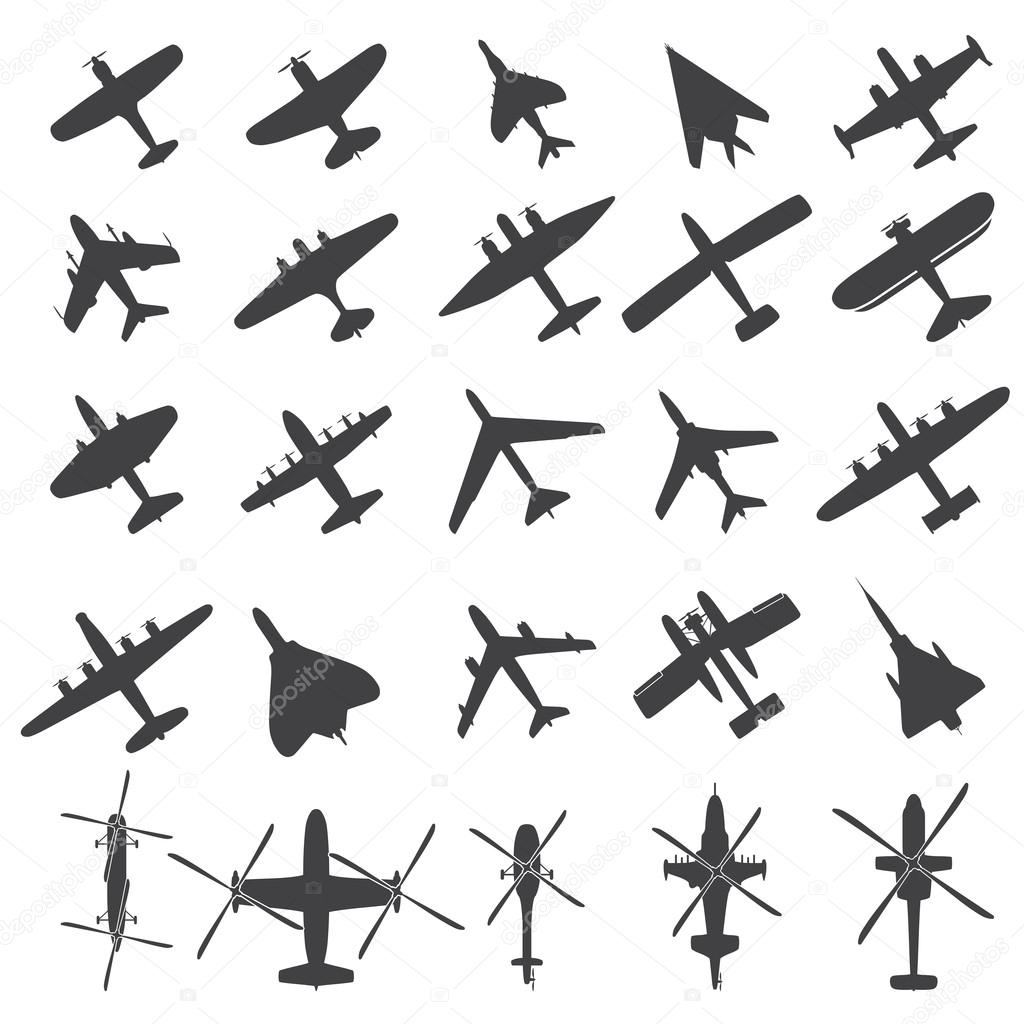 Icons set Airplanes