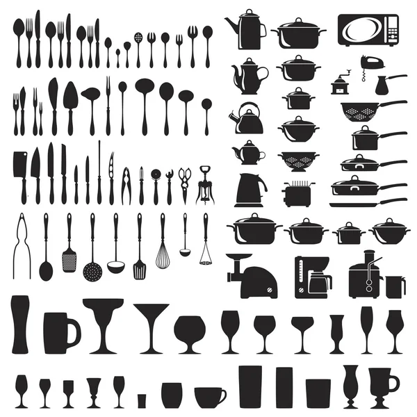 Set of cutlery icons — Stock Vector