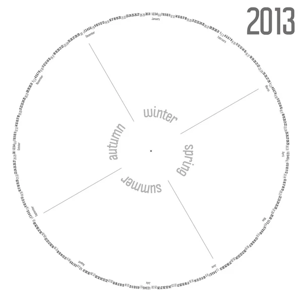 Kulatý kalendář 2013 — Stockový vektor
