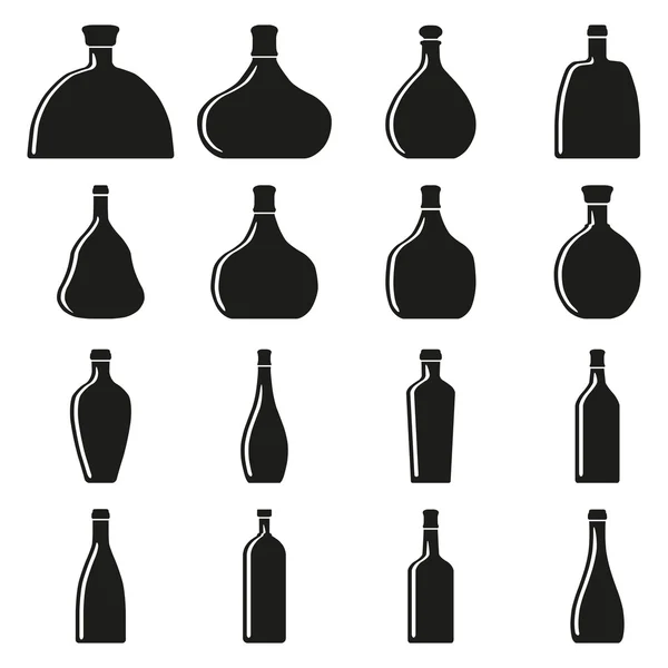 Ensemble de silhouettes de bouteilles — Image vectorielle