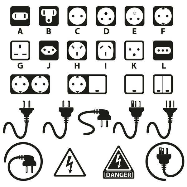 Electric outlet illustration on white background