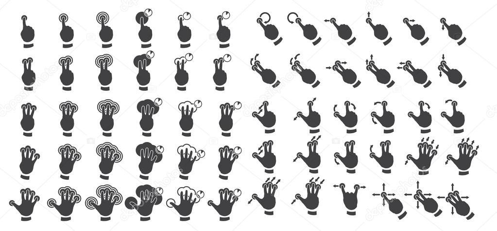 Set of multitouch gestures