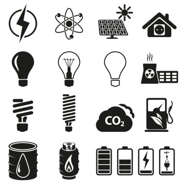 Energy and resource icon set clipart