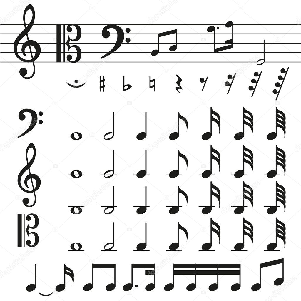 Icons set music note