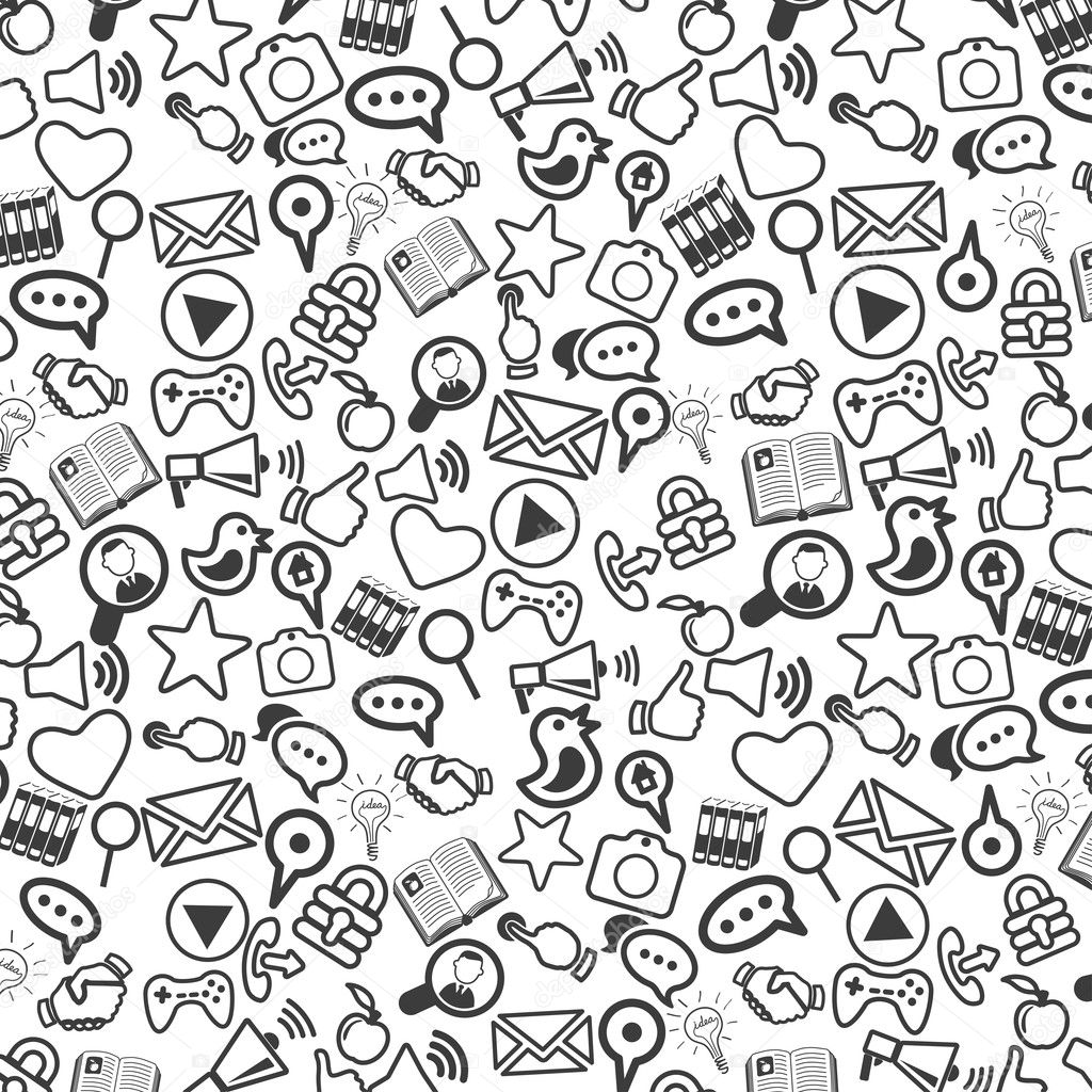 Download Background of universal web icons. — Stock Vector © strejman #23430596
