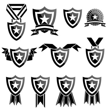 siyah kupa ve Ödülleri Icons set