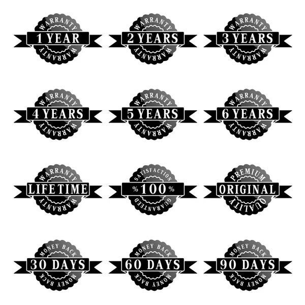 Set of 100% guarantee labels — Stock Vector