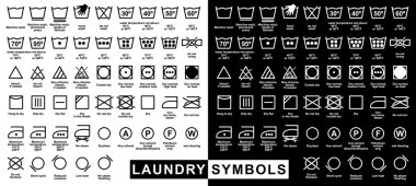 Çamaşırhane sembolleri Icon set