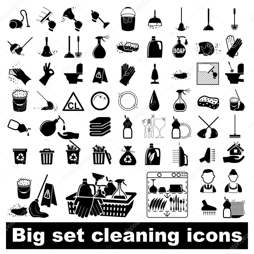 Big set Cleaning Icons