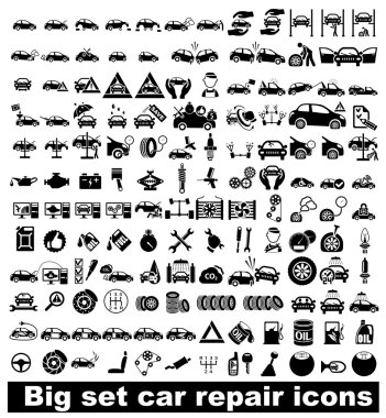 Big set car repair icons clipart