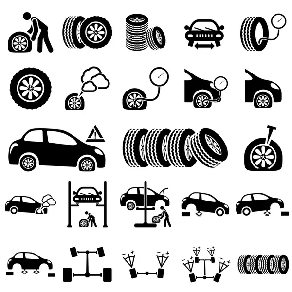 Iconos de reparación de automóviles — Vector de stock