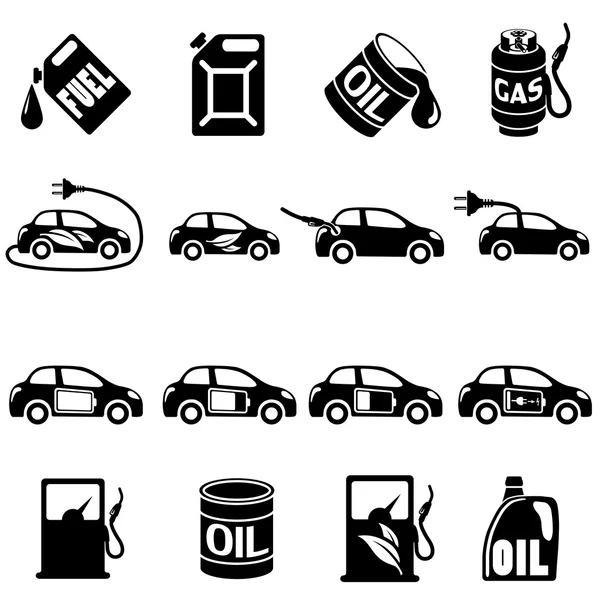 Conjunto de diferentes iconos de vectores de combustible — Vector de stock