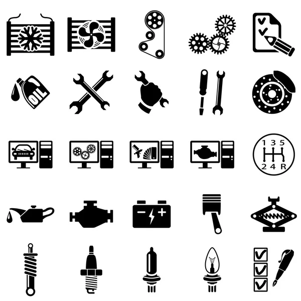 Iconos de reparación de automóviles — Vector de stock