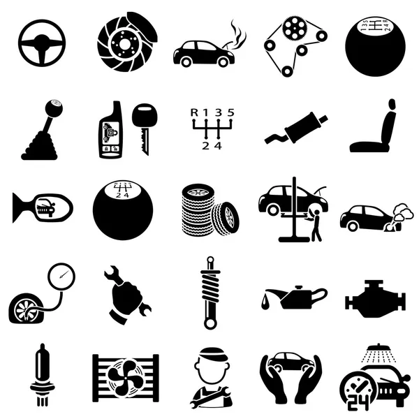 Iconos de reparación de automóviles — Vector de stock