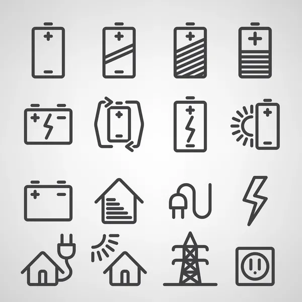 Conjunto de ícones de energia e recursos — Vetor de Stock
