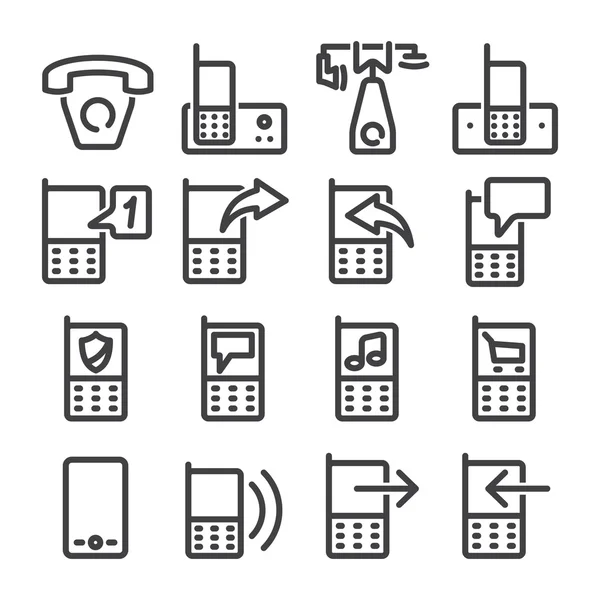 Telefoonpictogram instellen — Stockvector