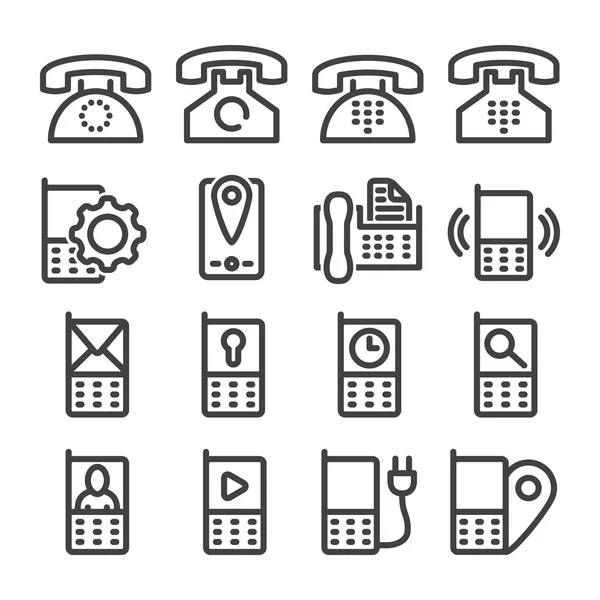 Telefoonpictogram instellen — Stockvector