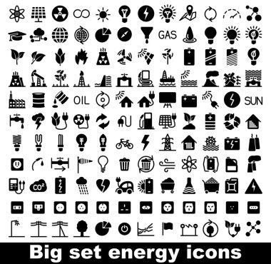 Energy and resource icon set clipart