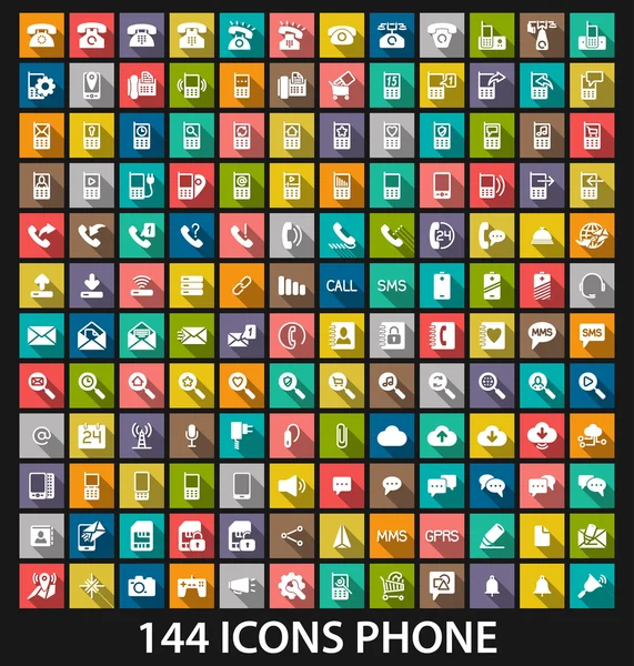 Telefoonpictogram instellen — Stockvector