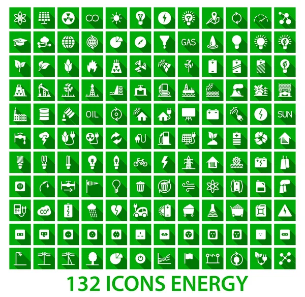 Conjunto de iconos de energía y recursos — Vector de stock