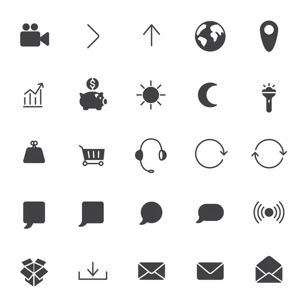 Définir des icônes pour les entreprises, communication, web — Image vectorielle