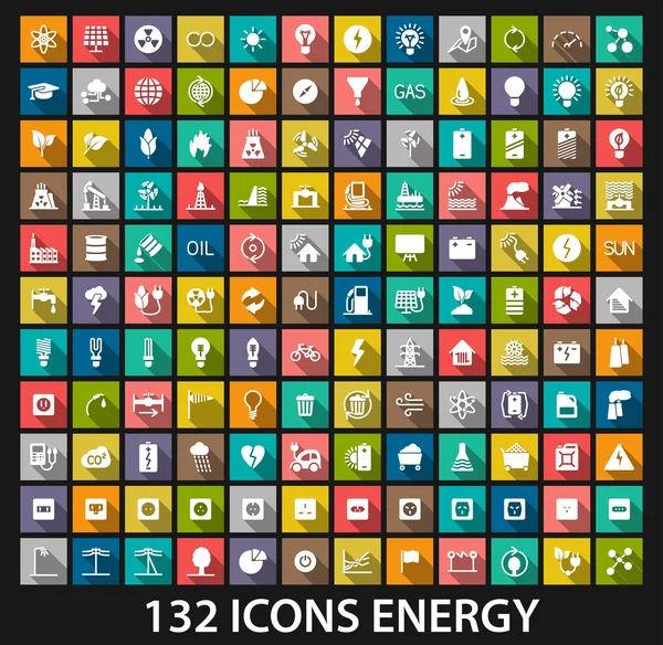 Ensemble d'icônes énergie et ressources — Image vectorielle