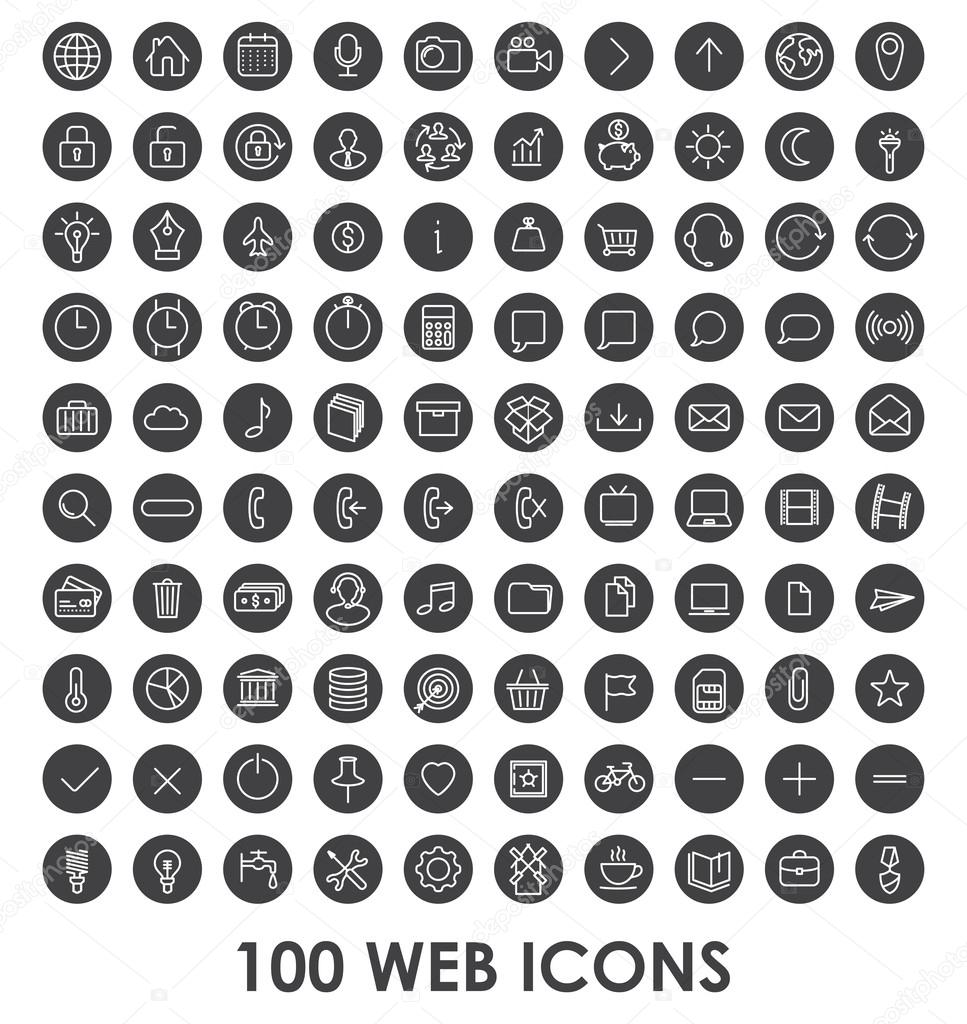 Set icons for business, communication, web