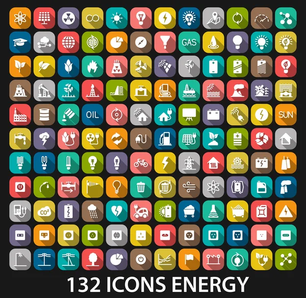 Conjunto de iconos de energía y recursos — Archivo Imágenes Vectoriales