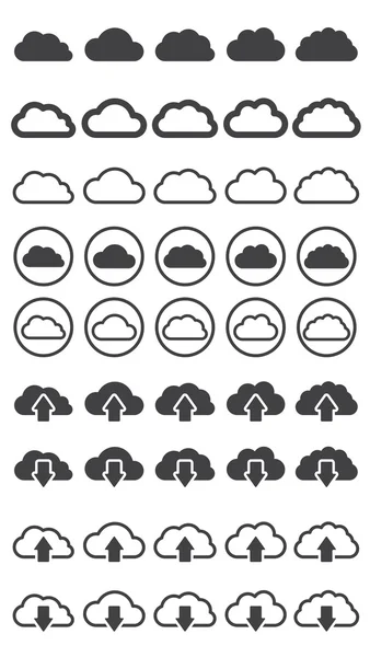 Vector illustratie van wolken collectie — Stockvector