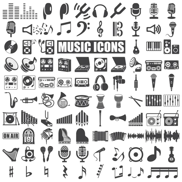 Iconos de música — Vector de stock