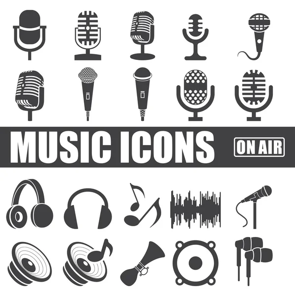 Iconos de música — Vector de stock