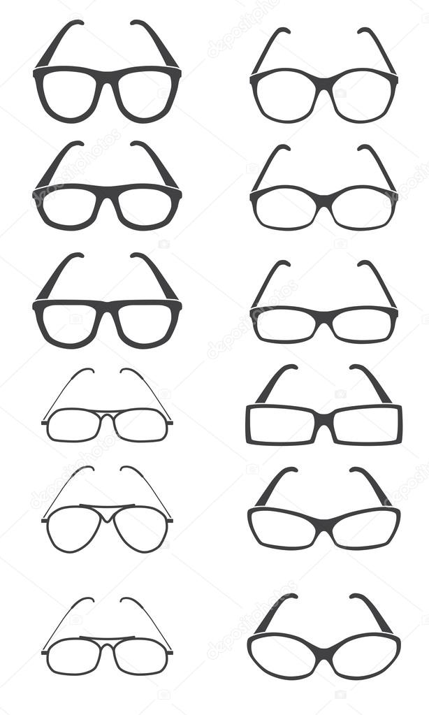 Glasses vector set