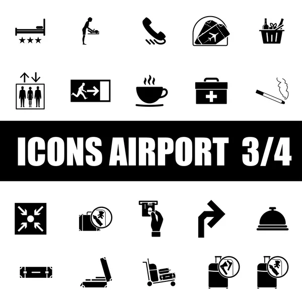 Conjunto de iconos aeropuerto — Archivo Imágenes Vectoriales