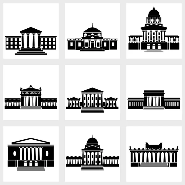 Buildings icons — Stock Vector