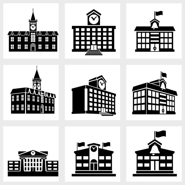 Iconos de edificios — Vector de stock