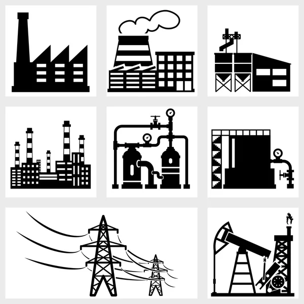 Iconos de la industria — Vector de stock