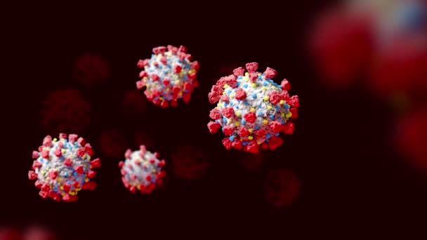 Репродукция 3D-кадров коронавируса 2 SARS-CoV-2 2019-nCoV — стоковое видео