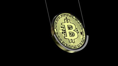 Altın Bitcoin salıncakta sallanıyor Btc Macro görüntüleri Matte alfa kanalı