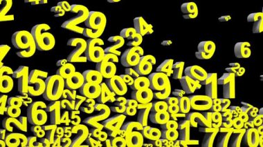 Sarı sayılar yavaşça tepeden tırnağa uçar.