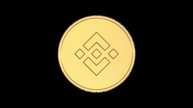 Altın sikke Binance madeni para BNB kripto para mükemmel döngü içinde dönüyor. 4K