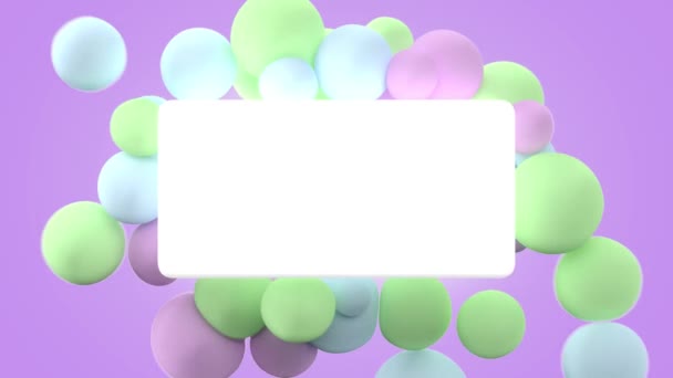 Video introduttivo di animazione con bolle che volano fino a uno spazio luminoso rettangolo — Video Stock