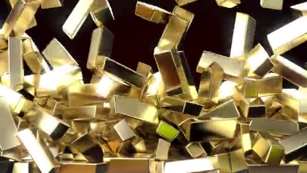 Gold Bars Animation de haut en bas — Video