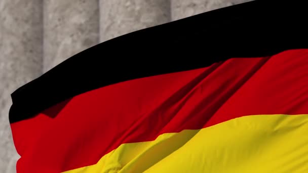 柱を背景にしたドイツ国旗 — ストック動画