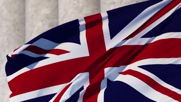 Hükümetin arka planında İngiliz bayrağı — Stok video