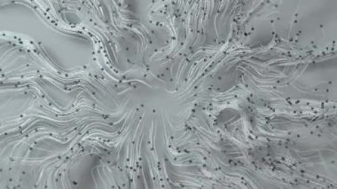 Beyazlara karşı ince, soyut, çarpık çizgiler. Yüksek kalite 4k görüntü