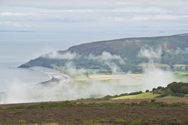 porklock tepe aşağı bakıyor minehead, somerset, İngiltere