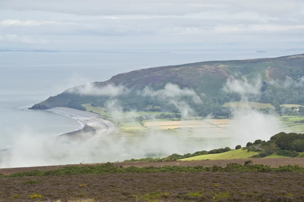 Porklock hill olhando para baixo em minehead, somerset, uk — Fotografia de Stock