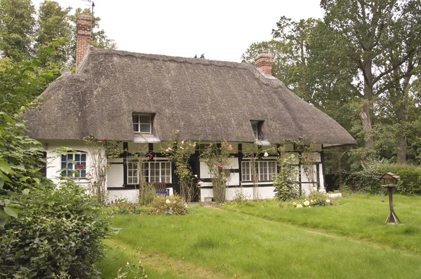 Traditionele rieten dak cottage — Stockfoto