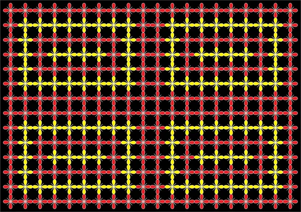 Wallpaper pattern red yellow on black — Stock Photo, Image